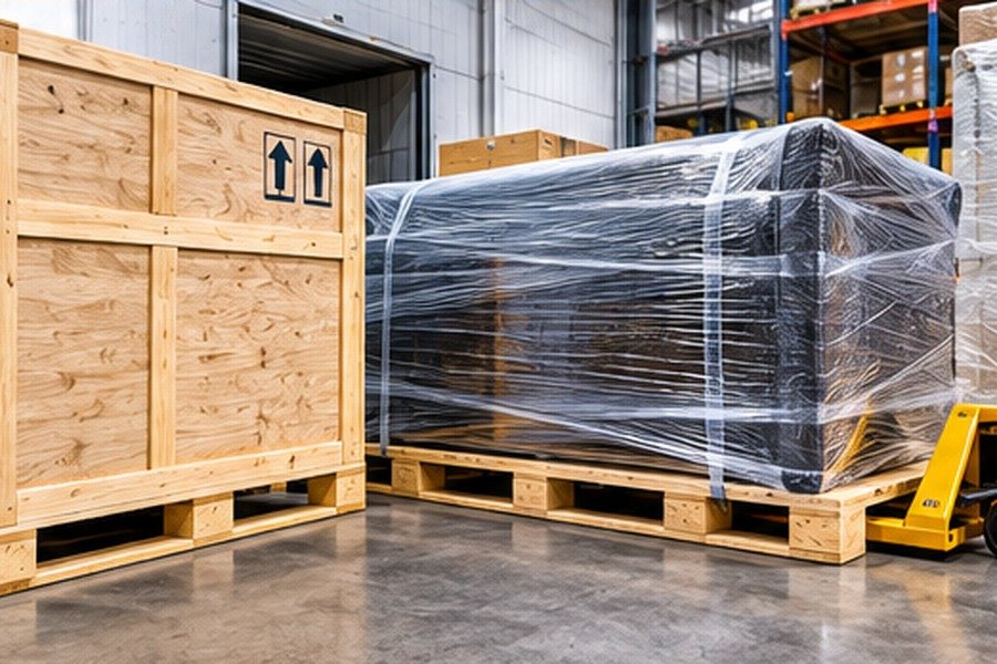 Oversized items packaged on pallets